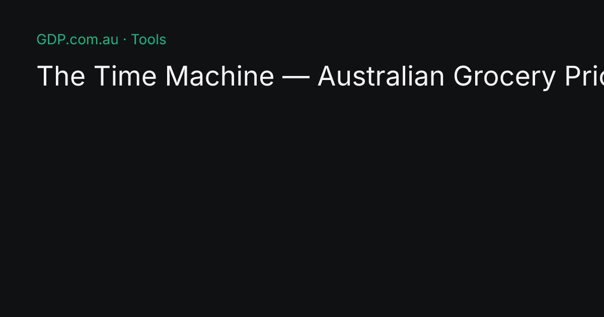 The Time Machine — Australian Grocery Prices Over Time — GDP.com.au